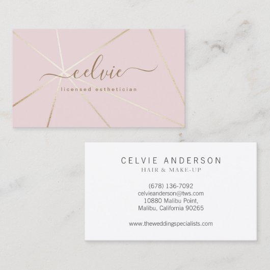 Sweet Savvy Chic Elegant minimalistisch Visitekaar Visitekaartje (Voorkant / Achterkant)