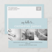 Sweet Scallops Geboorteaankondiging - Baby Boy Aankondigingskaart (Voorkant / Achterkant)