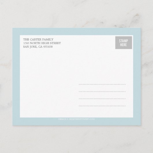 Sweet Scallops Geboorteaankondiging - Baby Boy Aankondigingskaart (Achterkant)