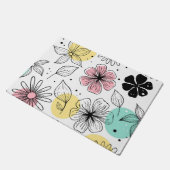 Sweet Scandinavian Style Floral Pattern Deurmat (Schuin)