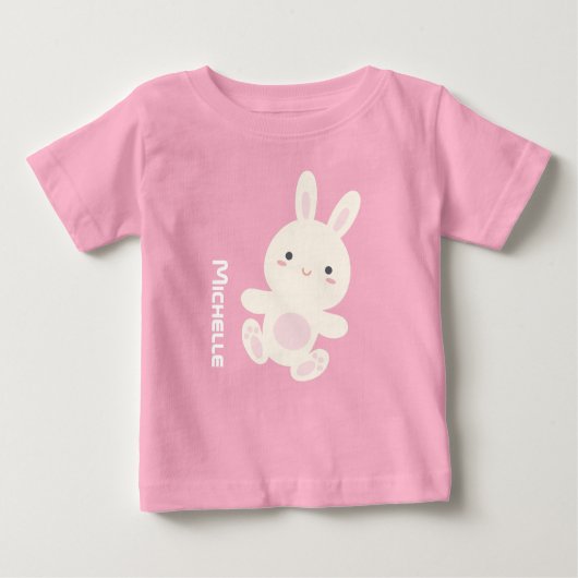 Sweet Schattig Cute Bunny Rabbit Custom Name (Voorkant)