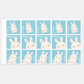Sweet Schattig Cute Bunny Rabbit Pastel Blue Kinde Labels (Vel)