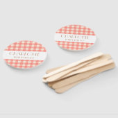 Sweet schattige bleke roze gingham plaid gecontrol handwaaier (Niet-gemonteerd)