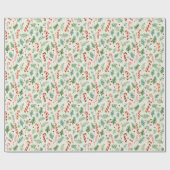 Sweet & Schattige Candy Canes Kerst Cadeaupapier (Vlak)