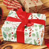 Sweet & Schattige Candy Canes Kerst Cadeaupapier