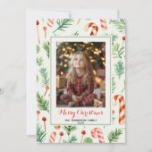 Sweet & Schattige Candy Canes Kerstfoto Feestdagenkaart (Voorkant)