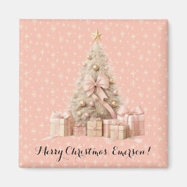 Sweet Schattige & Girly Pastel Zachte Roze Kerstbo Magneet