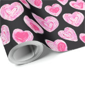 Sweet Schattige Hearts Love Valentijnsdag Pattern Cadeaupapier (Rol Hoek)