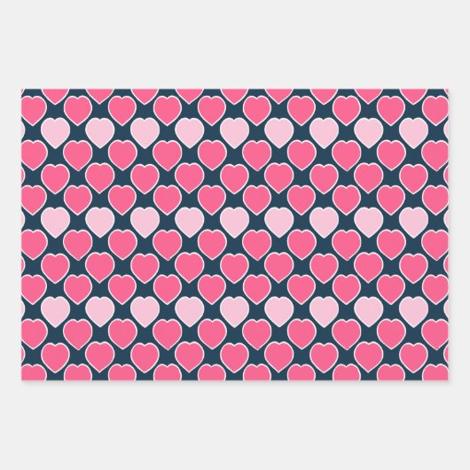 Sweet Schattige Hearts Love Valentijnsdag Pattern Inpakpapier Vel (Voorkant 3)
