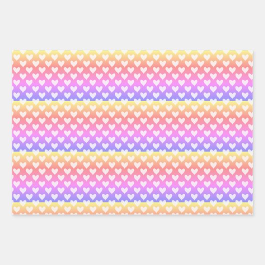 Sweet Schattige Hearts Love Valentijnsdag Pattern Inpakpapier Vel (Voorkant 2)