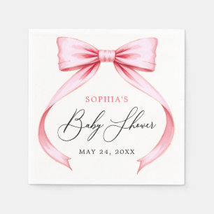 Sweet Schattige Pink Coquette Bow Baby shower Servet