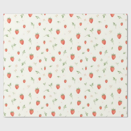 Sweet Schattige Strawberry Patterned Cadeaupapier (Vlak)