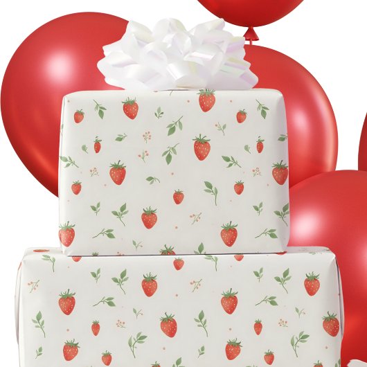 Sweet Schattige Strawberry Patterned Cadeaupapier
