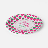Sweet Schattige Strawberry Pink Verjaardag Papieren Bordje (Gekanteld)