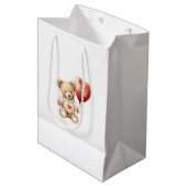 Sweet Schattige Teddy Bear Heart Baby shower Medium Cadeauzakje (Voorkant Gekanteld)