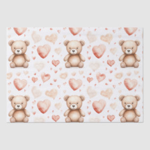 Sweet Schattige Teddy Bear Heart Baby shower Tissuepapier