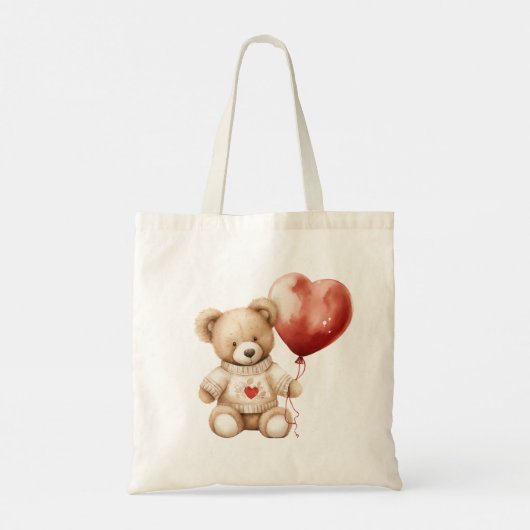Sweet Schattige Teddy Bear Heart Tote Bag (Achterkant)