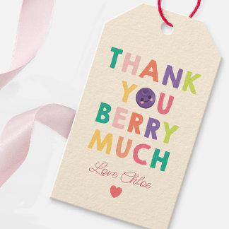 Sweet Schattigee Berry Label, dank je Berry veel Cadeaulabel