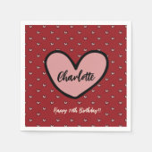 Sweet Schattigee trendy Gepersonaliseerd verjaarda Servet (Voorkant)