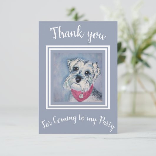 Sweet Schnauzer Bedankkaart (Staand voorkant)