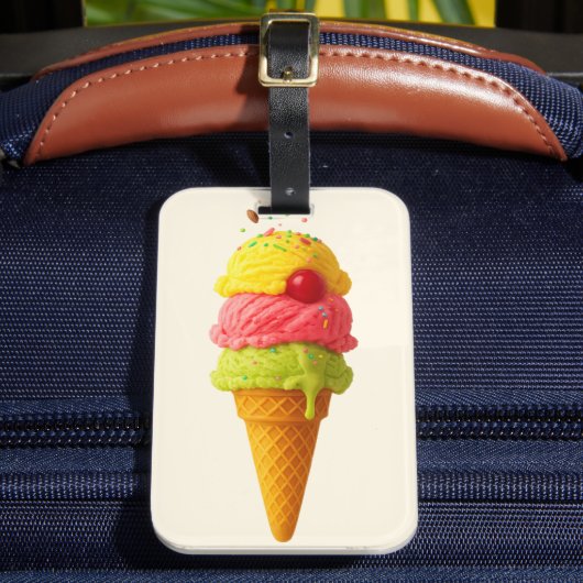 Sweet Scoop – Ice Cream Cone Bagagelabel (Voorkant Insitu 2)