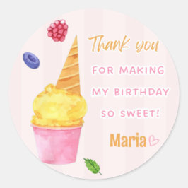 Sweet Scoops Favors Dank u Stickers