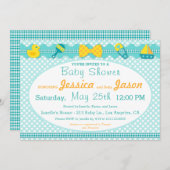 Sweet Scrapbook Boy Baby shower Uitnodiging (Voorkant / Achterkant)