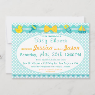 Sweet Scrapbook Boy Baby shower Uitnodiging