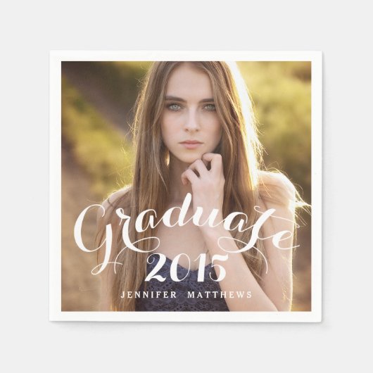 Sweet Script | 2015 Afstuderen-fotopapier Napkins Servetten (Voorkant)