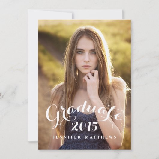 Sweet Script 2015 Photo Graduation Party nodigt ui Kaart (Voorkant)