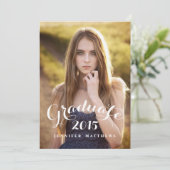 Sweet Script 2015 Photo Graduation Party nodigt ui Kaart (Staand voorkant)