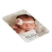 Sweet Script Baby Girl Foto geboorteaankondiging Magneet (Rechterzijde)