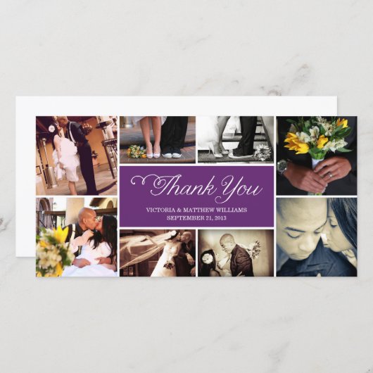 SWEET SCRIPT COLLAGE | BRUILOFT BEDANKT KAART (Voorkant / Achterkant)