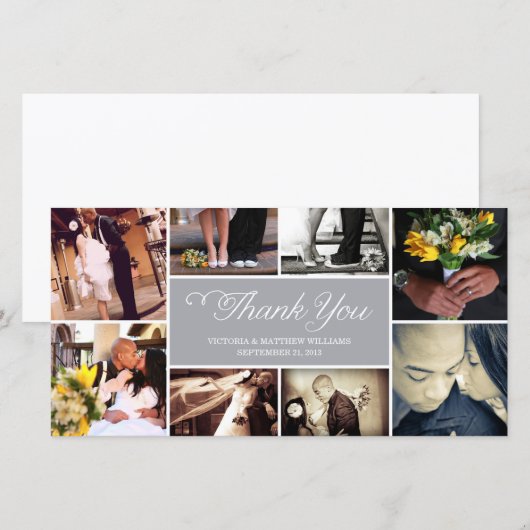 SWEET SCRIPT COLLAGE | BRUILOFT BEDANKT KAART (Voorkant / Achterkant)