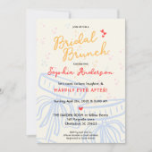 Sweet Script Coquette Bow Vrijgezellenfeest Brunch Kaart (Voorkant)