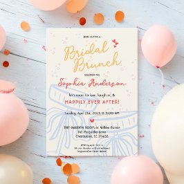 Sweet Script Coquette Bow Vrijgezellenfeest Brunch Kaart