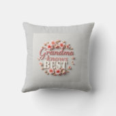 Sweet Script Grandma Pink Flowers Kussen (Achterkant)
