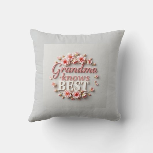 Sweet Script Grandma Pink Flowers Kussen (Achterkant)