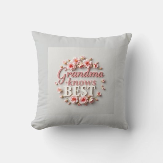 Sweet Script Grandma Pink Flowers Kussen (Voorkant)