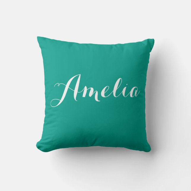 Sweet Script Monogram Pillow - Donker Blauwgroen e Kussen (Voorkant)
