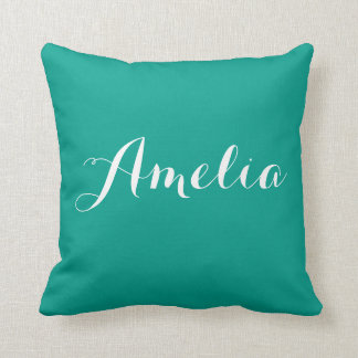 Sweet Script Monogram Pillow - Donker Blauwgroen e Kussen