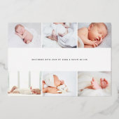 Sweet Script Photo Collage Folie geboorteaankondig Folie Uitnodiging (Achterkant)