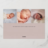 Sweet Script Photo Collage Folie geboorteaankondig Uitnodiging (Achterkant)