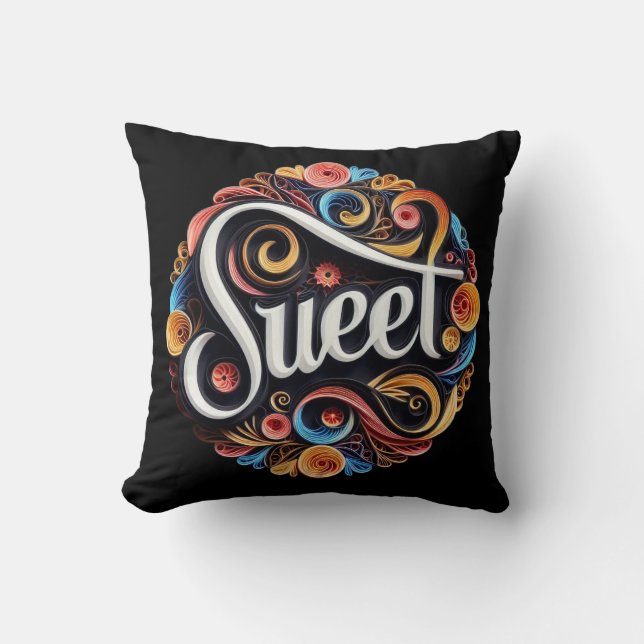 Sweet Script-typografie Kussen (Voorkant)