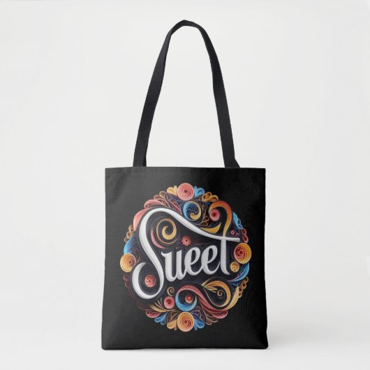 Sweet Script-typografie Tote Bag (Voorkant)