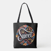 Sweet Script-typografie Tote Bag (Achterkant)