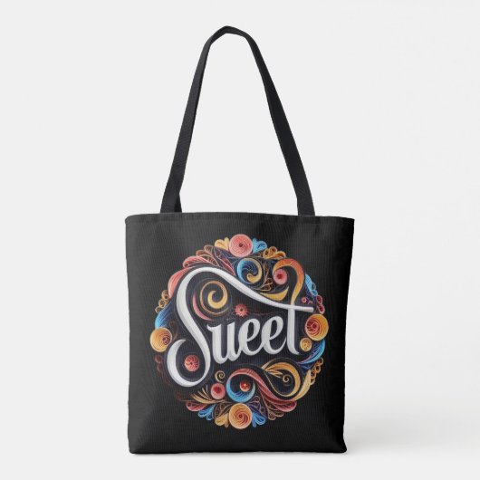 Sweet Script-typografie Tote Bag (Achterkant)