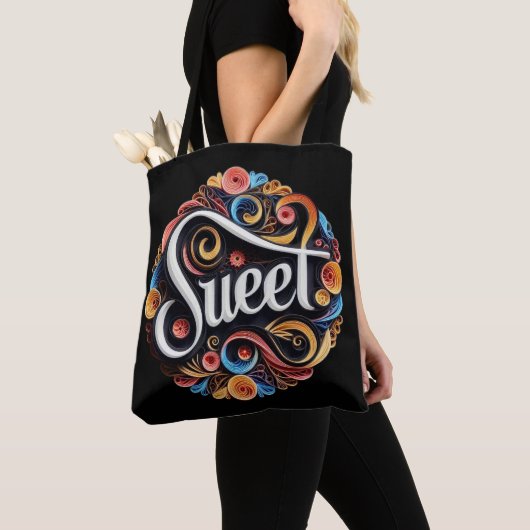 Sweet Script-typografie Tote Bag (Dichtbij)