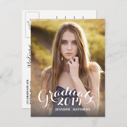 Sweet Script | Uitnodiging voor afstudeerfeest (Voorkant / Achterkant)