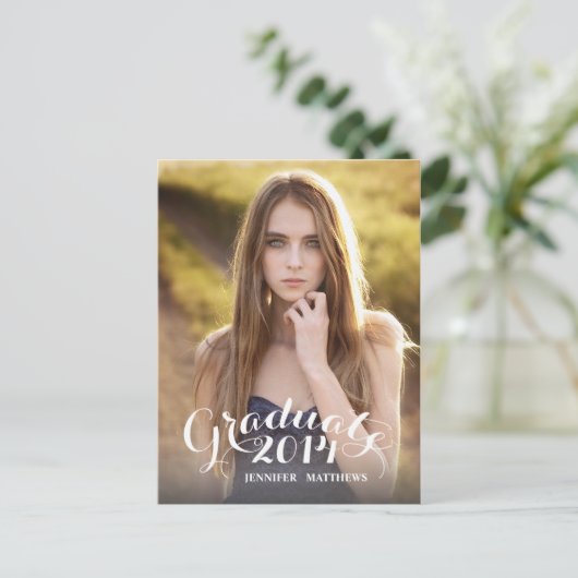 Sweet Script | Uitnodiging voor afstudeerfeest (Staand voorkant)